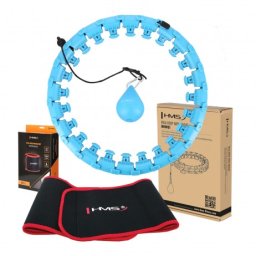 Set Cerc Hula Hoop cu Greutate HMS HHW01 Albastru si Centura Talie BR163
