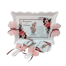 Set pentru gatit mireasa, model personalizat - tematica grena, 3 piese - DSPH307008