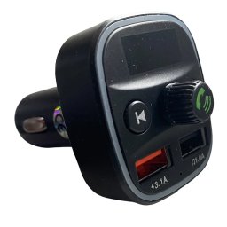 Modulator Fm auto Xd8 cu functie Bluetooth Mod Bt cu doua porturi Usb microSd Negru