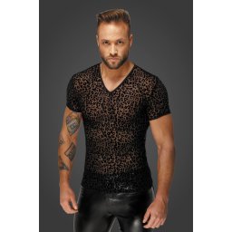 Noir Handmade H071 Leopard Flock V-Neck T-Shirt L