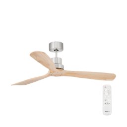 Ventilator de tavan FARO 33373DC LANTAU lemn/crom mat d. 132 cm + telecomandă