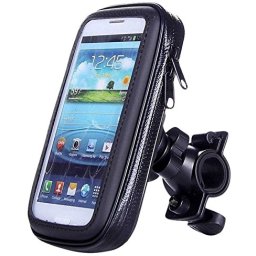 Suport husa telefon mobil LX 01 pentru bicicleta si motocicleta rezistent apa si socuri touchscreen rotativ negru