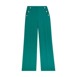 TED BAKER Pantaloni Llaylat High Waisted Wide Leg Twill Trouser 269651 green