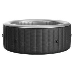 Piscina jacuzzi, gonflabila, rotunda, cu pompa si filtru, prelata acoperire, lumina LED, gri si alb, 930 L, 6 persoane, 204x70 cm, MSpa