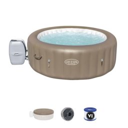 Piscina jacuzzi, gonflabila, rotunda, cu pompa si filtru, prelata acoperire, dozator, maro, 778 L, 4-6 persoane, 196x71 cm, Bestway Lay-Z Spa