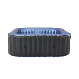 Piscina jacuzzi, gonflabila, patrata, cu pompa 1800 L/h, filtru, prelata acoperire, negru si albastru, 930 L, 6 persoane, 185x185x68 cm, MSpa