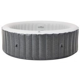 Piscina jacuzzi, gonflabila, rotunda, cu pompa si filtru, prelata acoperire, gri si alb, 930 L, 6 persoane, 204x70 cm, MSpa