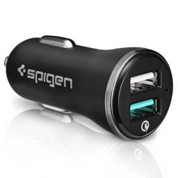 Incarcator Auto 2xUSB, QC 3.0, 2.4A - Spigen (F27QC) - Black