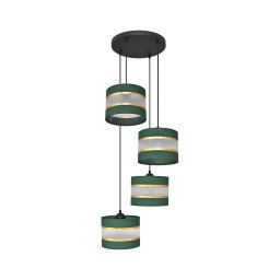Lustră pe cablu HELEN 4xE27/15W/230V verde/auriu