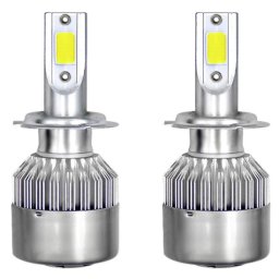 Set 2 becuri Led auto C6 H7 putere 36W 3800LM temperatura 6500K hassa