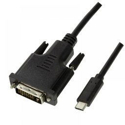 CABLU video LOGILINK, adaptor USB 3.1 Type-C (T) la DVI-D DL (T), 1.8m, rezolutie maxima Full HD (1920 x 1080) la 60 Hz, negru, UA0331
