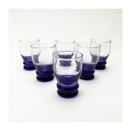 Set 6 pahare lichior, sticlă clară, violet