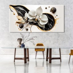 Tablou Canvas Orhidee Delicata cu Fundal Modern ILM42 (Dimensiune LxH: 80x40cm)