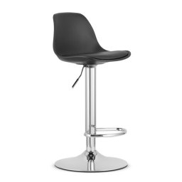 Scaun de bucatarie/bar, Artool, Hoga, rotativ, PP negru, picior metal argintiu, 38x40x81-102 cm