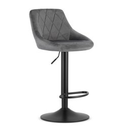 Scaun de bucatarie/bar, Artool, Kast, rotativ, catifea gri, picior metal negru, 45.5x49x85-105 cm