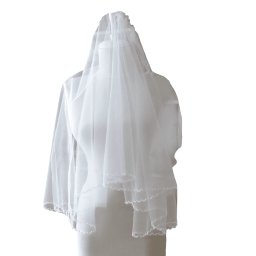 Voal Mireasa, model deosebit cu margelute - ILIF307154