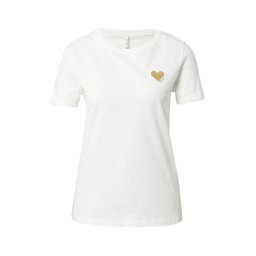 ONLY Tricou 'ONLKita' auriu / alb