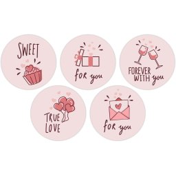 Rola etichete autoadezive personalizate, Buline For you , diametru 40 mm, 1000 buc rola