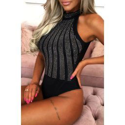 Eross body High Neck Diamante M Black