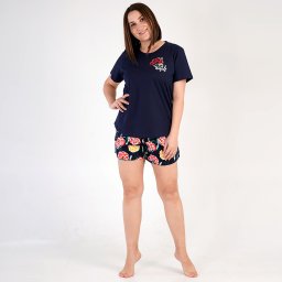 Pijamale Dama Marimi Mari din Bumbac Vienetta, Model 'You are Magical' Blue
