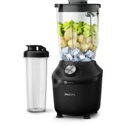 Seria 3000 HR2291/01, 600W, 2l, 2 viteze+Pulse, zdrobire gheata, Sistem ProBlend, accesoriu recipient sport, aplicatia NutriU, Negru