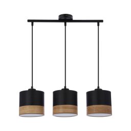 Lustră pe cablu PORTO 3xE27/60W/230V negru/maro