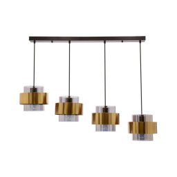 Lustră pe cablu SPIEGA 4xE27/60W/230V auriu/negru