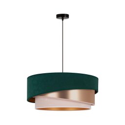 Duolla - Lustră pe cablu KOBO 1xE27/15W/230V verde/roz-auriu/crem