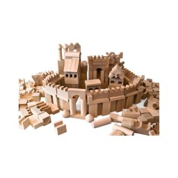 EkoToys - Set 220 cuburi din lemn natural