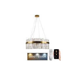 Lustră LED dimabilă pe cablu LED/110W/230V 3000-6500K auriu + telecomandă