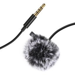 Microfon lavaliera Puluz PU3045 - 3m, mufă jack 3,5 mm