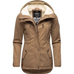 MARIKOO Parka de iarnă 'Bikoo' maro deschis / alb