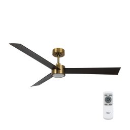 Ventilator LED dimabil Lucci air 21610549 CLIMATE 12W/230V wenge/auriu + telecomandă