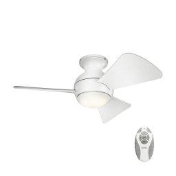 Ventilator LED dimabil de tavan Kichler KLF-SOLA-34-WHT SOLA 10W/230V IP23 + telecomandă