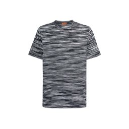 MISSONI T-Shirt All Over Space Dyed Jersey UC22SL01-BJ0001 f901b-space-dyed black white