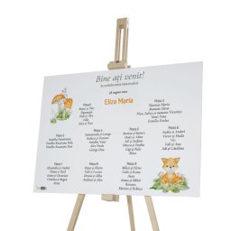 Tablou Opis Botez, lista invitati, Padurea Fermecata, dim 90x60 cm - OPB307015