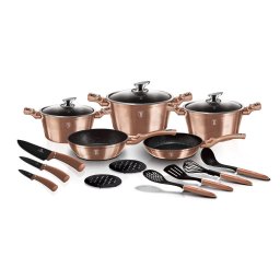 17 piece pot set Berlinger Haus BH/6161 Metallic Line Rose Gold Edition
