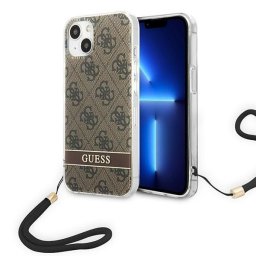 Husa Guess GUOHCP14MH4STW iPhone 14 Plus 6.7 "brown / brown hardcase 4G Print Strap