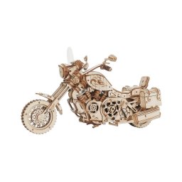 Puzzle mecanic 3D din lemn, motocicletă RoboTime