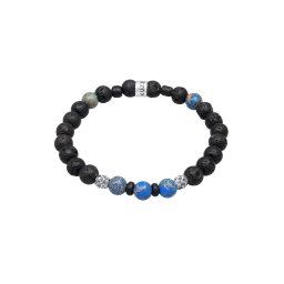 KUZZOI Brățară azuriu / negru / argintiu