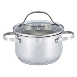 Oala cu margine si guri pentru lichid Voltz V51210D16, 16 cm, 1.9 L, Inductie, Inox