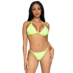 Leg Avenue Domino Bikini Set Lime L
