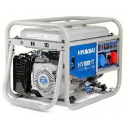 HY8001T Generator de curent Hyundai , putere maxima 7,5 kVA ,trifazat , pornire la sfoara , rezervor 25 L, benzina , AVR