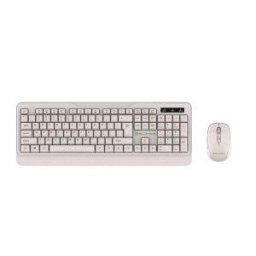 Tastatura Kit tastatura si mouse fara fir Green, 2.4GHz, nano receiver, crem
