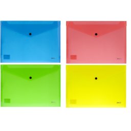 Mapa plastic cu buton A4 12buc/set Daco Neon