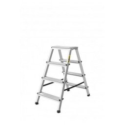 Scara aluminiu, 2 tronsoane, 3 trepte, platforma, max 125 kg, 0.9 m, Drabest