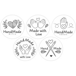 Rola etichete autocolante personalizate, modele handmade , diametru 40 mm, 1000 buc rola