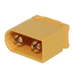 Mufa alimentare DC XT60 tata 2 pini pe cablu lipire galbena AMASS XT60U-M