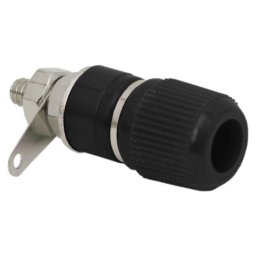 Mufa banana 4mm mama din plastic negru montabila panou