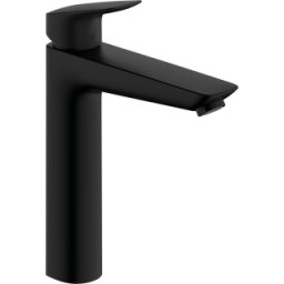 Baterie lavoar inalta HansGrohe Logis 190, ventil pop-up, negru mat